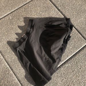 PINK black flare mini skirt